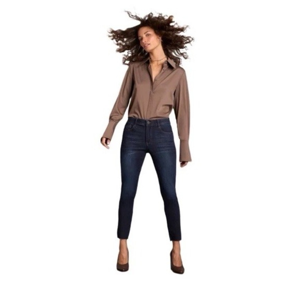 Wit & Wisdom Jeans Womens 4 Ab-solution Skinny Dark Wash Raw Hem EUC